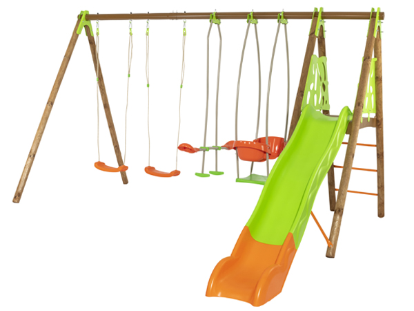 TECHWOOD PREMIUM METAL/WOODEN SWING SET 2.30 M (4 ACCESSORIES)