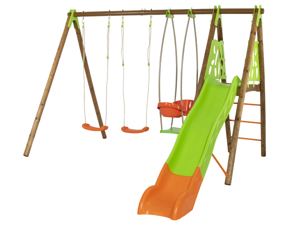 TECHWOOD PREMIUM METAL/WOODEN SWING SET 2.30 M (3 ACCESSORIES)