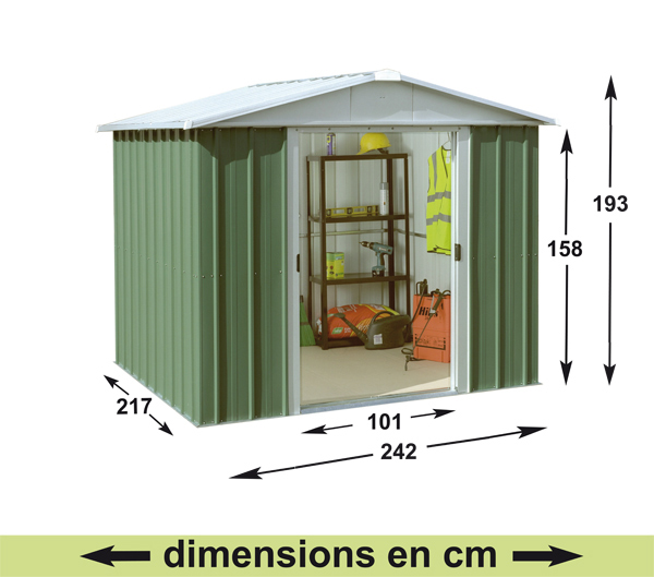 Abri jardin métal aspect bois 6,44 m2 Yardmaster + kit d'ancrage inclus :  TRIGANO Store