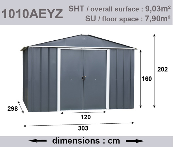 Abri de jardin mtal YARDMASTER - 9,03 m