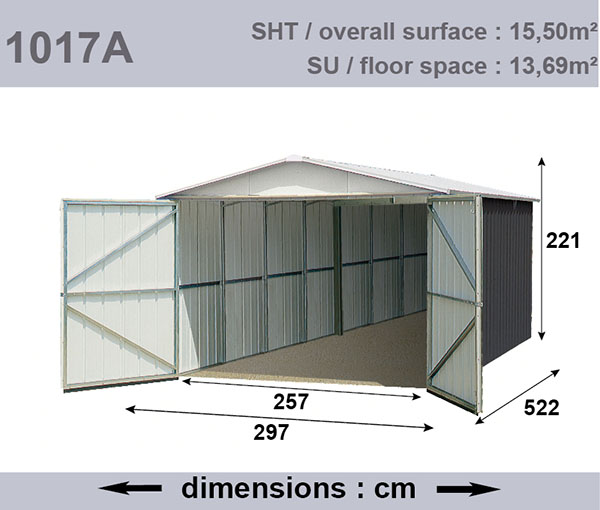 Garage mtal YARDMASTER - 15,50 m