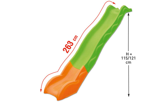 Glissire de toboggan injecte 2,63 m