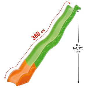 Glissire de toboggan injecte 3,80 m sans pied