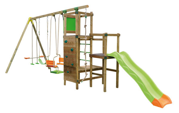 KANGA wooden playstation 2,50 m (5 accessories + 2 towers + 3 platforms)