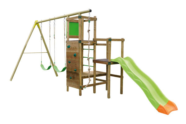 KANGA wooden playstation 2,50 m (3 accessories + 2 towers + 3 platforms)