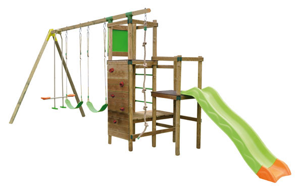 KANGA wooden playstation 2,50 m (4 accessories + 2 towers + 3 platforms)