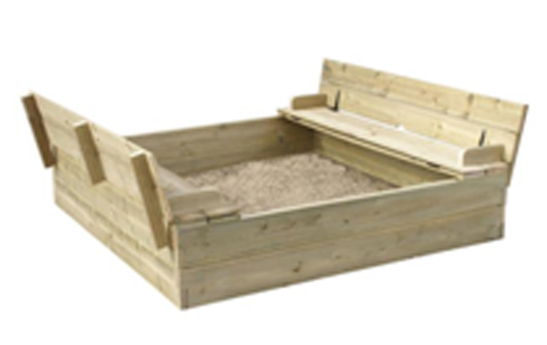 SANDY - Bac à sable avec bancs rabattables en bois