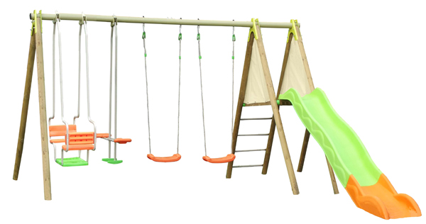 TECHWOOD METAL/WOODEN SWING SET 2.30 M (4 ACCESSORIES)