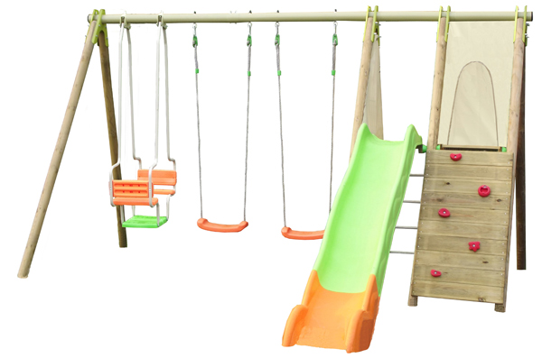 TECHWOOD METAL/WOODEN SWING SET 2.30M (3 ACCESSORIES)