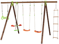 TECHWOOD PREMIUM METAL/WOODEN SWING SET 2.30M (5 ACCESSORIES)