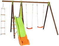 TECHWOOD PREMIUM METAL/WOODEN SWING SET 2.30M (3 ACCESSORIES)