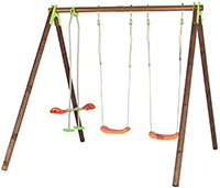 TECHWOOD PREMIUM METAL/WOODEN SWING SET 2.30M (3 ACCESSORIES)