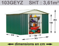 Abri de jardin m�tal YARDMASTER - 3,61 m�