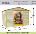 Abri de jardin m�tal YARDMASTER - 5,97 m�