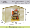 Abri de jardin m�tal YARDMASTER - 7,18 m�