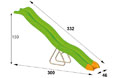 Glissi�re de toboggan inject�e 3,32 m avec pieds