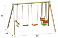 Portique bois/m�tal  TECHWOOD 2,30 m (4 agr�s)