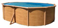 Piscine m�tal hors sol aspect bois CANYON 5,10 x 3,90 x 1,20 m