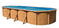 Piscine m�tal hors sol aspect bois CANYON 7,60 x 3,90 x 1,20 m